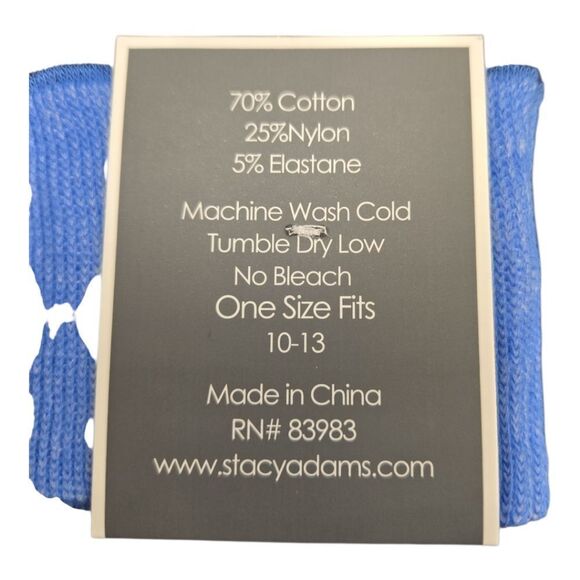 STACY ADAMS MENS LEAF PATTERN DRESS SOCK. NAVY TAUPE. SAS 337-1 - Picture 3 of 3